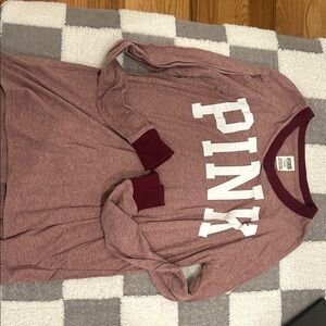 Victoria's Secret Long Sleeve Tee - Pink and Burgundy